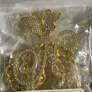 Hip Hop Butterfly Letter Men's Pendant Necklace jewelry Rhinestone Chain Link